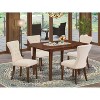 5-Piece Mahogany Finish Solid Wood Top - Dining Room Set  - Seats 4 - 2 of 4