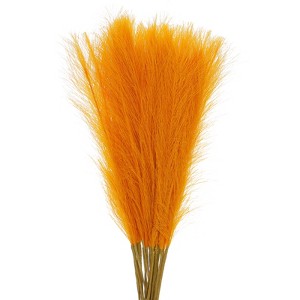 Unique Bargains Party Wall Vase Wedding Decor Tall Fluffy Faux Pampas Grass Golden Yellow 25 Pcs - 1 of 4