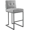 Modway Privy Black Stainless Steel Upholstered Fabric Bar Stool Set of 2 - 2 of 4