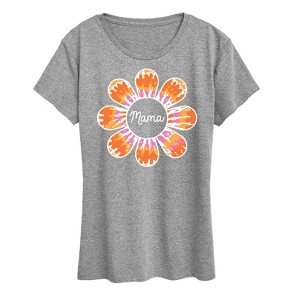 Women's - Instant Message - Tie Dye Flower Mama Short Sleeve Graphic T-Shirt - 1 of 4