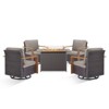 Buenhomino Outdoor Furniture with Fire Pit -Patio Table and Chairs Set of 4 Swivel Patio Chairs for Deck Porch Garden Poolside Backyard - 2 of 4