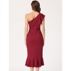 Allegra K Women's Midi Dress Casual One Shoulder Mermaid Dress - 4 of 4