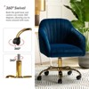 Alex Velvet Height-adjustable Swivel Task Office Chair with Channel-tufted Back and Gold Metal Base | Karat Home - image 4 of 4