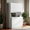 71" Tall Wardrobe Storage Cabinet with 6 Doors, 1 Drawer & Open Shelf, Freestanding MDF Pantry Closet for Bedroom Kitchen Dining Entryway - 3 of 4