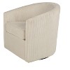 Beige Corduroy Fabric 1pc Swivel Accent Chair U-Backrest Living Room Plush Cushion Chair Metal Base - 4 of 4