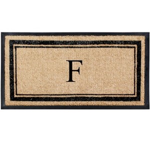 A1HC Natural Rubber Coir Outdoor Doormat 24x48 Monogrammed Anti-Shed Treated Durable Front Door Mat - 1 of 4