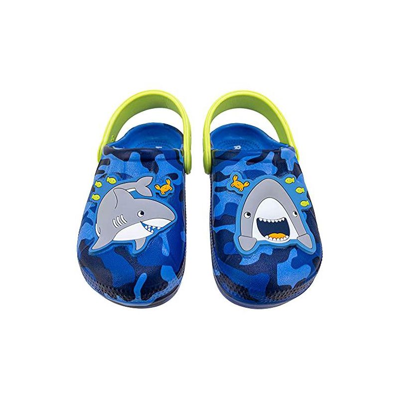 Rainbow Daze Molded Clog, Shark/Unicorn Adjustable Slide, Blue/Pink, Toddler Size 7-12, 5 of 8