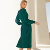 Womens Winter Fall Pleated Knitted Fit and Flare Long Sleeve Sweater Dress - 2 of 4