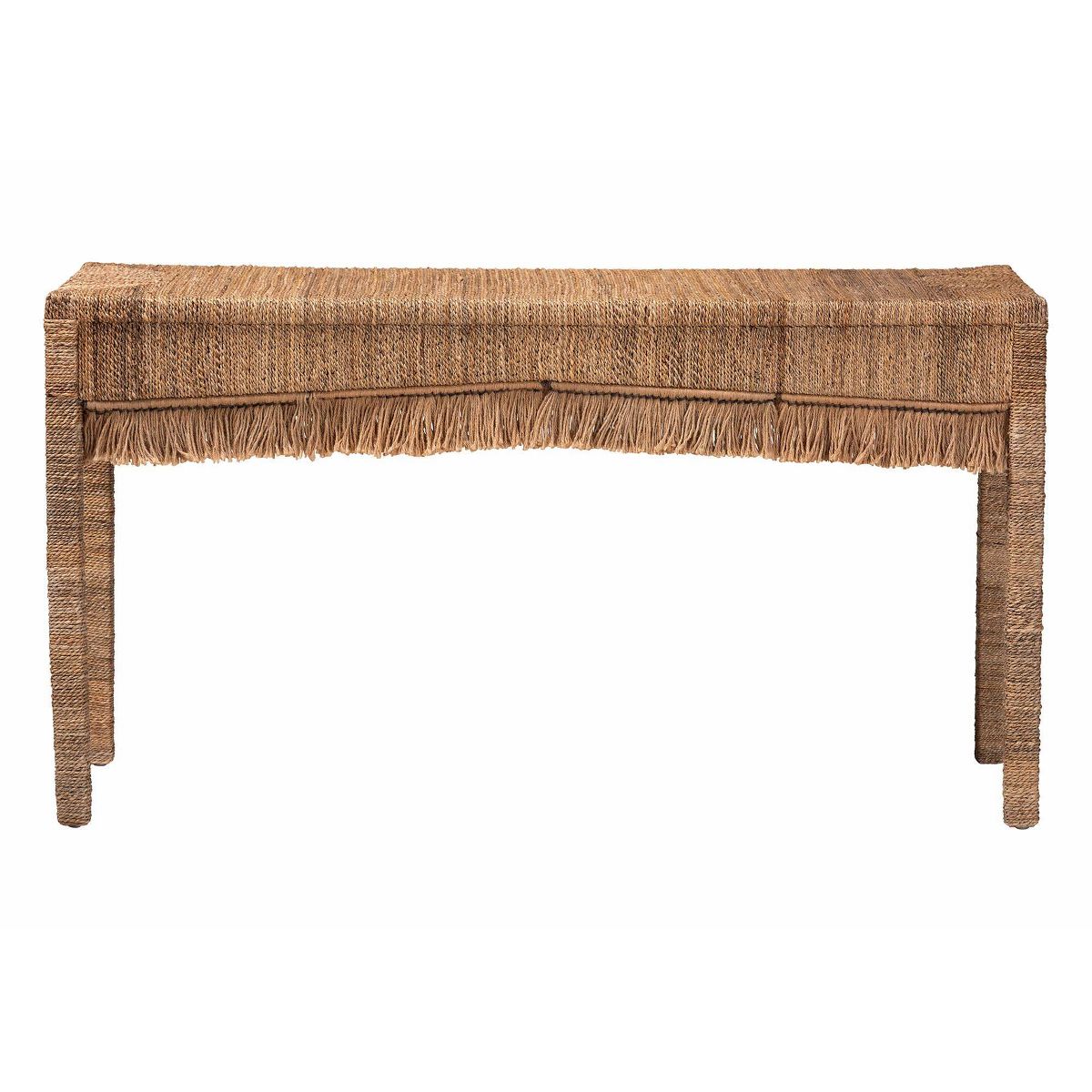 bali & pari 60.2" Fiona Handwoven Seagrass Console Table Brown - thumbnail 2