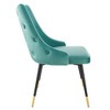 Modway Adorn Tufted Performance Velvet Dining Side Chair, Teal 25D x 22W x 34H Inch - 2 of 4
