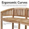 Sunnydaze 59" Solid Wooden Teak Outdoor Banana Bench with Curved Back - 4 of 4