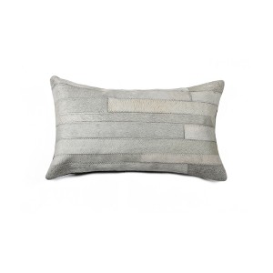 12" X 20" Brown and White Cowhide Throw Pillow - 1 of 4