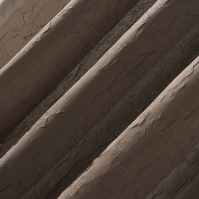 95" x 51" Brown Sheer Polyester Rod Pocket Curtain Panel