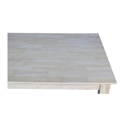 Cottage Charm Unfinished Solid Parawood 54" Bar-Height Dining Table