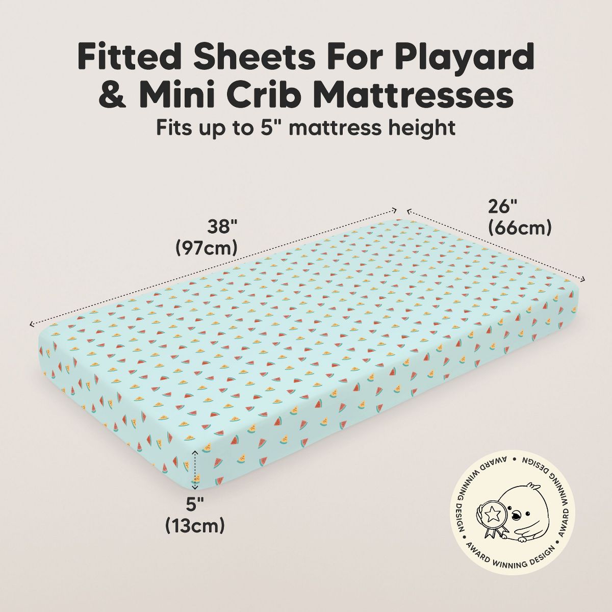 KeaBabies Mini Crib Sheets for Baby Girl, Boy, 2-Pack Soothe Pack and Play Sheets Fitted, 38x26 Organic Pack N Play Mattress Sheet - thumbnail 3