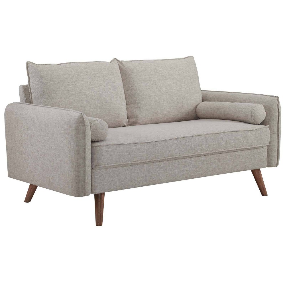 Photos - Sofa Modway Revive Upholstered Fabric Loveseat Beige  