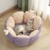 Fairyland™ -  Cactus Blossom Cat Bed – Plush Cat Bed with Reversible Cushion, Cozy Flower Pet Bed for Cats - 4 of 4