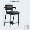 Set of 2 Farmhouse Bar Stools,Upholstered Tall Counter Height Chairs with Plush Cushions & Backrest - 3 of 4