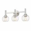Sutton 3-Light Vanity Wall Sconce - Modern Steel Design with Clear Glass Shades - 4 of 4