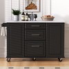 Sapphtopaz Kitchen Island with Tilt Trash Can Cabinet & Pull Out Cabinet,Rolling Cart with Wheels,Drop Leaf Spice Rack for Kitchen,Dining Room - 4 of 4
