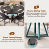 Molysoul 47-inch Round Dining Table for 2-4, Space Saving Kitchen Table with Sturdy Metal Pedestal Base, Industrial Wood Table for Small Spaces,Black - 4 of 4