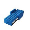 Vynxaria Modern 38.2" Foldable Velvet Sofa Bed ¨C 3-Position Adjustable Backrest, With Pillows, 380lbs Capacity, Dark Blue - 3 of 4