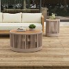 Dexmalle Rustic Industrial Table Set,Coffee Table & Side Table with Woven Rope Design - 3 of 4