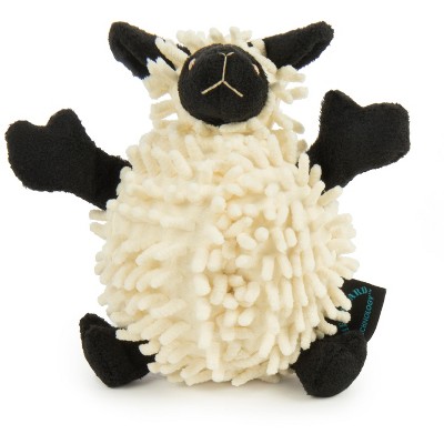 goDog Fuzzy Wuzzy Lamb Squeaky Plush Dog Toy, Chew Guard Technology, Small