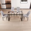 NicBex Dining Table for 4 Modern Kitchen Table Chairs Set with Glass Tabletop and 4 Thick Cushion PU Chairs for Kitchen - 3 of 4