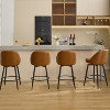 2PC Swivel Counter Height Bar Stools, 26 Inch Double-Layer Upholstered Barstools with Back and Metal Legs - 4 of 4