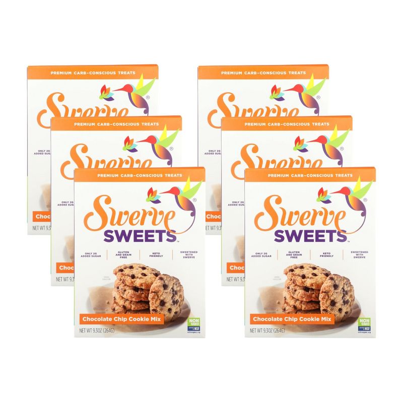 Swerve Sweets Chocolate Chip Cookie Mix - Case of 6/9.3 oz, 1 of 7