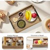 Acacia Serving Tray with Metal Handles, 17 in Wood Serving Tray for Coffee Bar, Serving Tray Toiletry Platter, Storage Tray for Kitchen Bedroom - 4 of 4