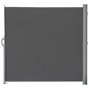 Outsunny 10' Retractable Folding Patio Privacy Side Awning with 50+ UV Protection, 2 Wall Brackets, & Polyester - 1 of 4