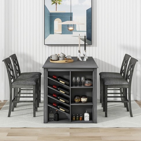 Dining room table discount with wine storage