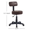 VECELO Armless Chair Rolling Stool with Backrest for Garage Shop Workbench Salon - 3 of 4