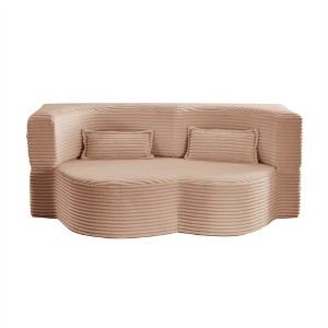 XINGHANZHENXUAN Floor Sofa, Full Size Convertible Sleeper with 2 Pillows for Living Room, Guest - 1 of 4