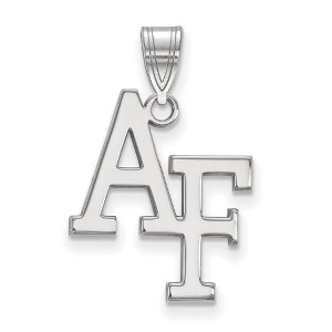 Black Bow Jewelry 14k White Gold United States Air Force Academy Fighting Falcons NCAA Large Pendant - 1 of 3