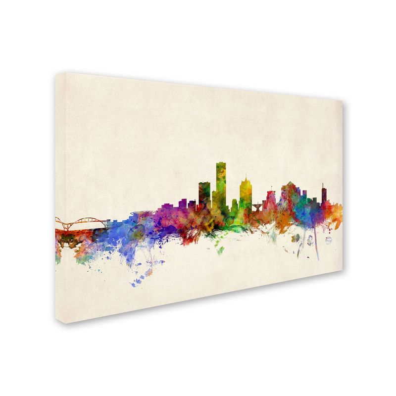 22&#34; x 32&#34; Milwaukee Watercolor Skyline by Michael Tompsett - Trademark Fine Art, 3 of 6