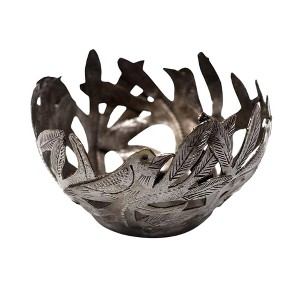 Slickblue Handmade Metal Decorative Bowls – Metal Table Art, 4” Diameter, for Indoor/Outdoor - 1 of 3