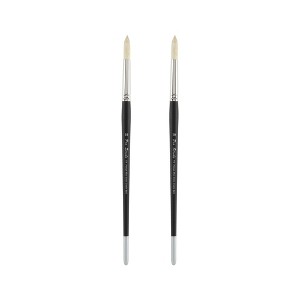 Creative Mark Pro Stroke Premium White Chungking Hog Bristle Artist Paint Brush - Round  - Natural Bristle Brush w/ Great Control Suitable for Oils, - 1 of 4