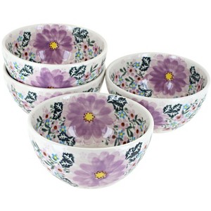 Blue Rose Polish Pottery 71-4 Vena Dessert Bowl Set - 1 of 2
