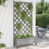 vidaXL Outdoor Planter with Trellis and Wheels - Solid Fir Wood, Spacious Flower Box, Integrated Support for Climbing Plants, Gray, 35.4"x13.8"x73.8" - 2 of 4