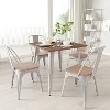 Merrick Lane 5 Piece Dining Set with Modern Metal Table with Silver Powder Coated Steel Frame and Wood Top and 4 Matching Stack Chairs - 2 of 3