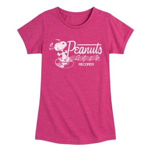 Girls' - Peanuts - Dancing Snoopy Fitted Short Sleeve Graphic T-Shirt - 1 of 4