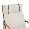 PAGED Modern Wooden Accent Chair, Boucle Fabric Arm Chair with High Back, Ergonomic Reading Chair for Bedroom, Living Room Furniture - 3 of 4