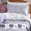 Bedsure | 2/3 Pcs Floral Printed Reversible Sage Green Comforter Set Queen Size Soft Designed Plants Pattern Bedding Set - 3 of 4