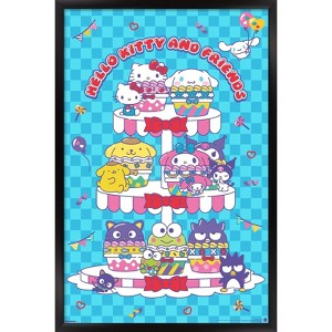 Trends International Hello Kitty and Friends: 25 Sweet Cupcakes - Group Framed Wall Poster Prints - 1 of 4