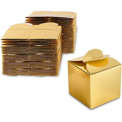 Sparkle and Bash 100-Pack Gold Foil Party Favors Gift Box Treat Boxes Favor Boxes, 2.5 x 2.5 x 2.5 In