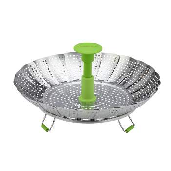 Juvale 2-tier Bamboo Steamer Basket With Steel Rings For Dumplings, Dim  Sums, 10 In : Target