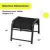 Hyleory 2-Pack Outdoor Textilene Fabric Footstools with Iron Frame - Waterproof Stackable Ottoman Set for Patio Garden and Poolside - 3 of 4